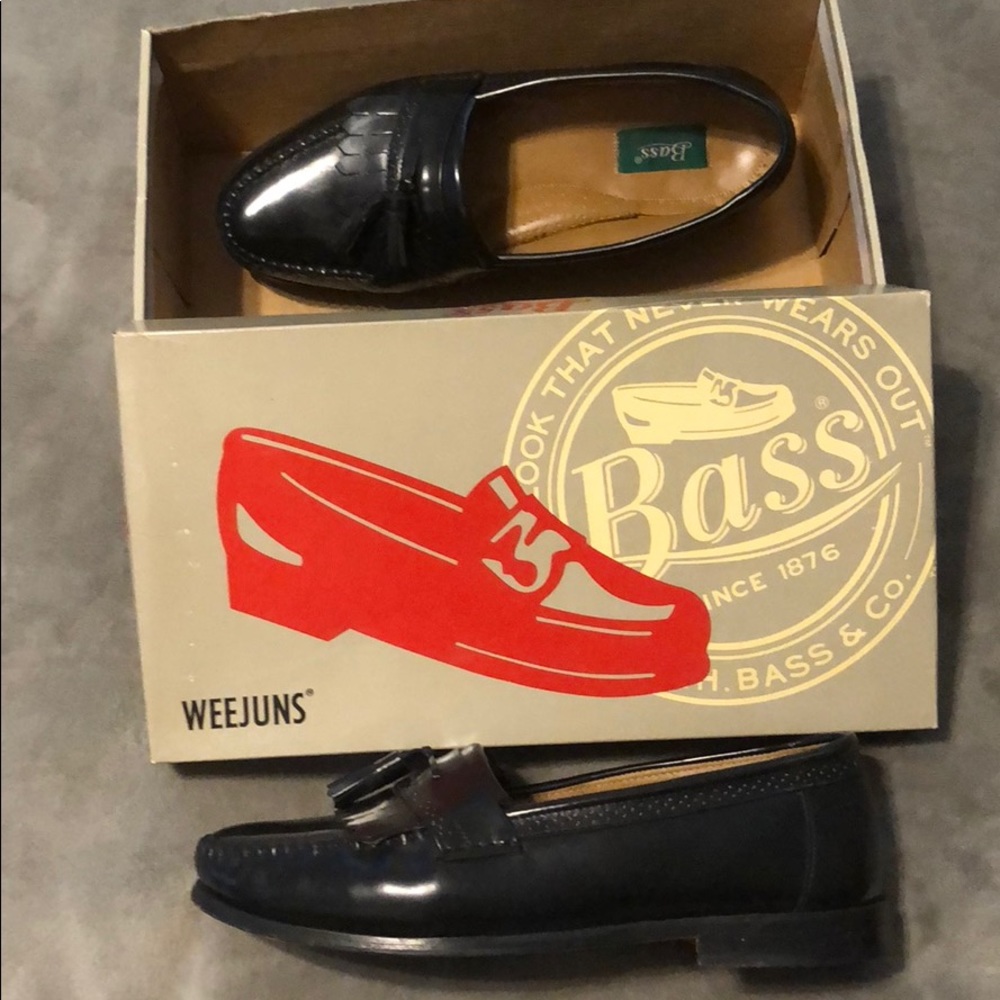 Men’s Bass Dress Shoes , Size 9.5 D , BLACK